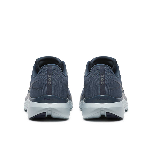The heel of the Kinvara 15 has the 3 dots to represnt Saucony.