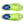 Bright green Saucony running shoes with a blue sockliner.