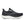 Black Saucony  running shoe with white sole on a white background.