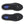Black running shoes with blue interior on a white background.