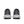 Pair of gray running shoes with visible brand logo on a white background