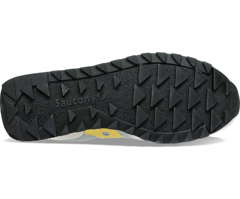 Bottom (outer sole) view of the Women's Jazz Triple by Saucony in the color Gray/Yellow