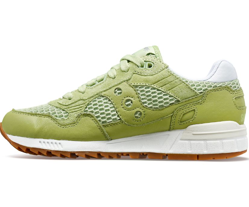 Medial view of the Women's Shadow 5000 Summer by Saucony in the color Mint