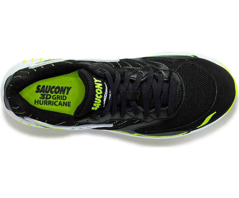 Top view of the Men's 3D Grid Hurricane by Saucony in the color Black/White