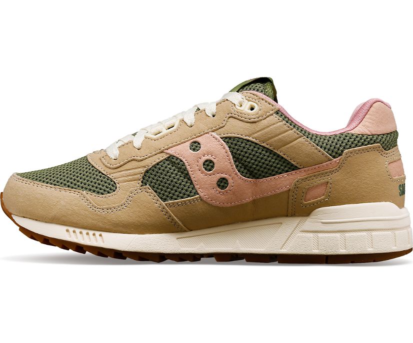 Medial view of the Men's Shadow 5000 Mushroom by Saucony in the color Tan/Olive