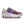 Multicolored running shoe with 'On' branding on a white background.