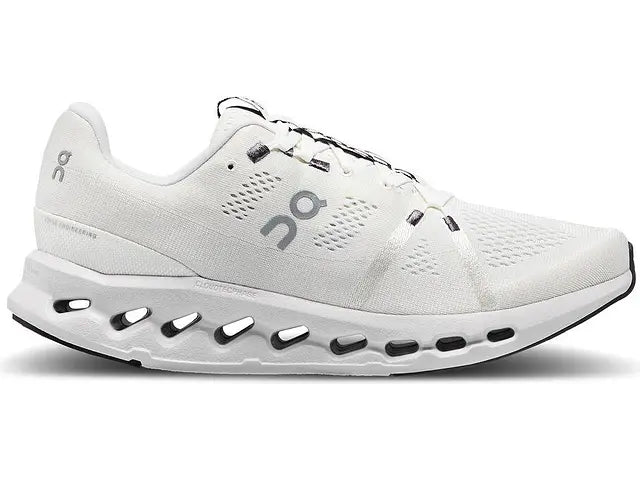 Lateral view of the Men's ON Cloudsurfer in the color White/Frost