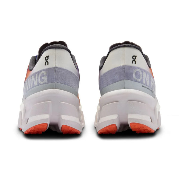 The heel view of the frost colored upper of a Women's on running shoe.