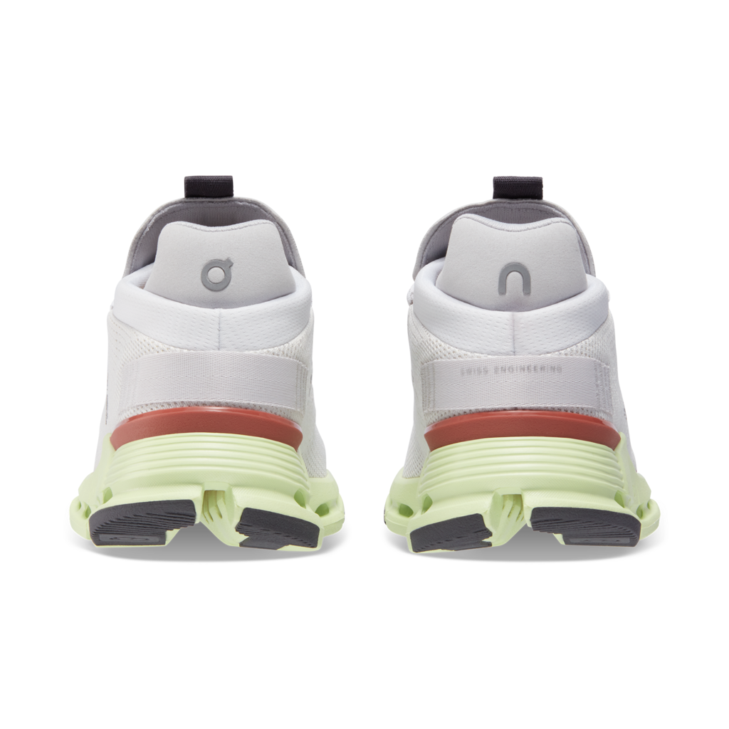 Back view of the Men's Cloudnova by ON in the color White/Limelight
