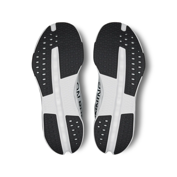 The outsole of the Cloudnext from On has a black rubber with tread.