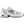 White athletic shoe with gray accents on a white background