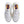 Pair of white running shoes with colorful accents on a white background