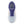 Light blue running shoe with purple laces on a white background