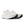 The laces and upper of this running shoe are all white, but the outsole is black.