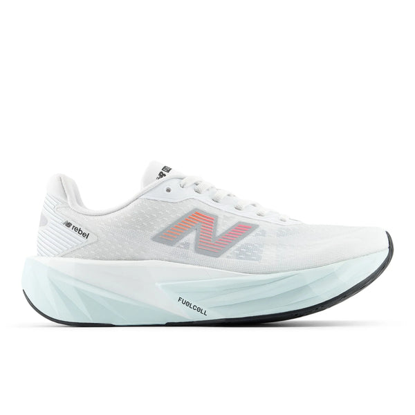 White running shoe with New Balance logo on a white background