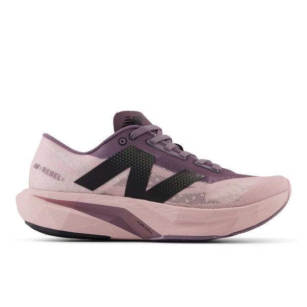 This women's running shoe from NB has a dark plum color on top of the upper that matches te laces.