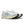 White running shoes with black soles on a white background