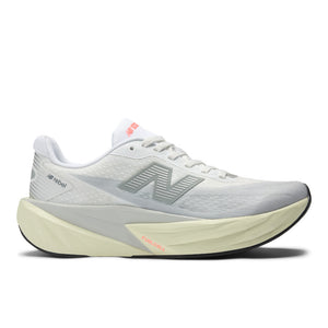 White New Balance running shoe that is great for speed.