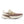 White and brown running shoe with New Balance logo on a white background.