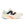 White running shoe with black and orange accents on a white background