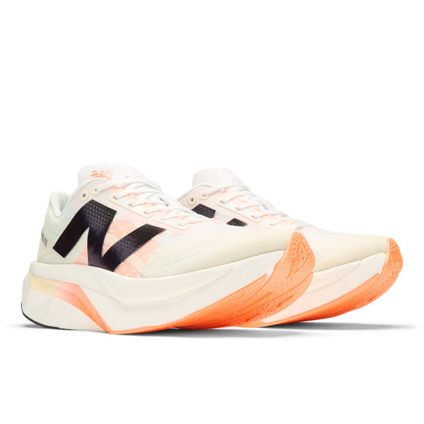 Pair of NB Super Comp Elite V4 running shoes that have a carbon plate.