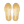 A pair of shoe soles viewed from above, showing a tan rubber outsole with a cream-colored central crossbar and tread pattern, set against a plain white background.