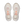 A pair of On Cloudrunning sneakers shown from a top-down view. The shoes feature a light beige and white mesh upper with a soft pink collar lining and a peach-colored tongue label displaying the 'on' logo.