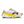 White running shoe with pink and yellow accents on a white background
