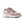A New Balance athletic sneaker in dusty pink and white, shown against a plain white background.
