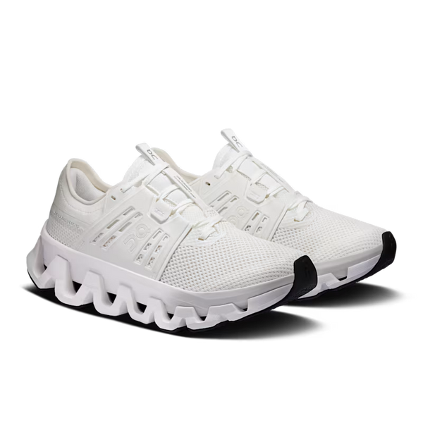 A pair of On lifestyle shoes with a large saddle around the midfoot.