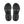 A pair of black athletic shoe soles shown from a top-down view on a plain white background.