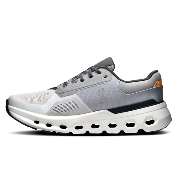 The medial side of the on Cloudrunner 2 has a few differnet types of materials.