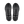 Black athletic shoe sole with tread pattern on a white background