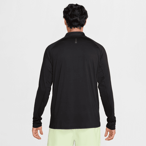 Back view of mens half zip running top