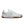 White sneaker with brown sole on a white background