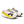 White running shoes with colorful sole on a transparent background