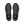 A pair of black On running shoes shown from a top-down view on a white background.