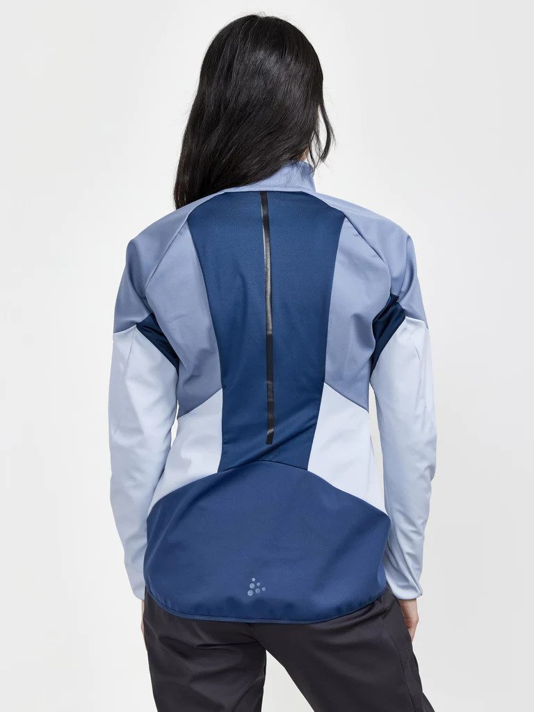 Back view of womens running jacket