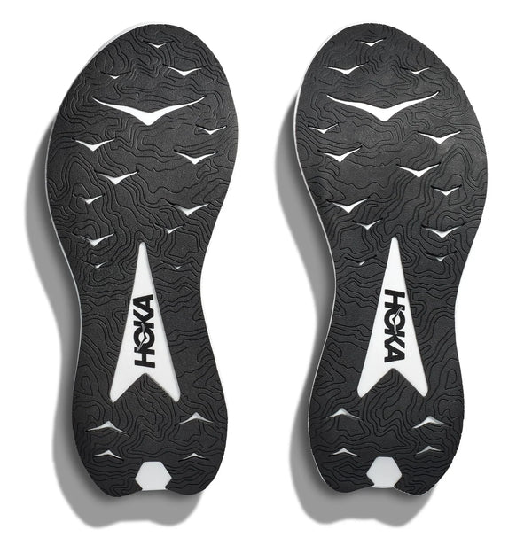 Bottom view of the HOKA Unisex Transport X in Black/White