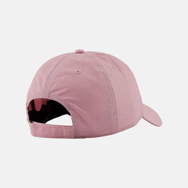 Pink baseball cap on a light gray background