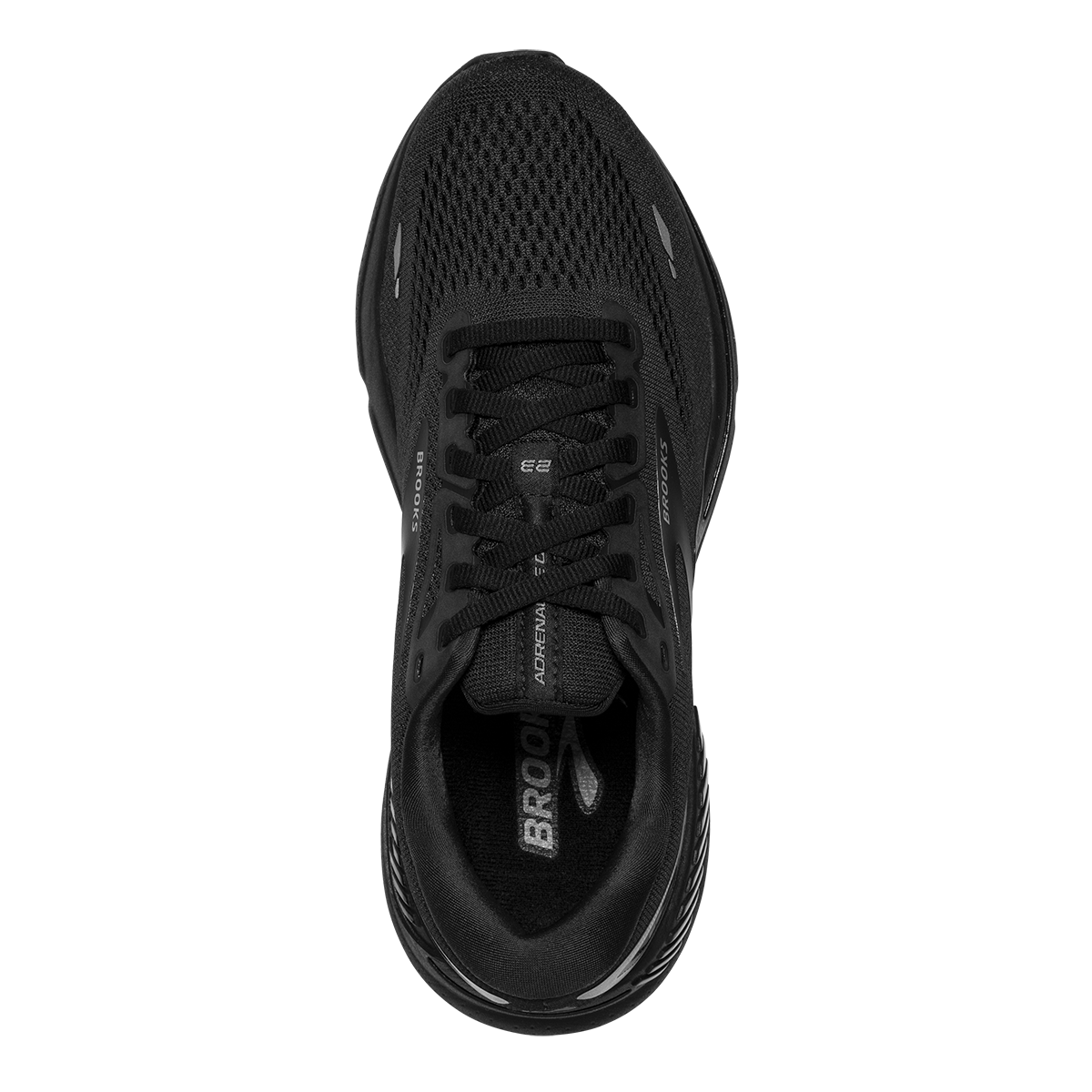 Top view of the Men's Adrenaline GTS 23 by Brook's in the color Black/Black/Ebony