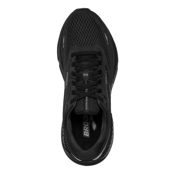 Top view of the Men's Adrenaline GTS 23 by Brook's in the color Black/Black/Ebony