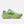 Green running shoe with a brand logo on a white background