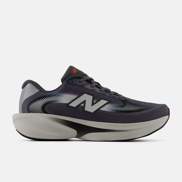 Gray and sneaker with white sole on a white background