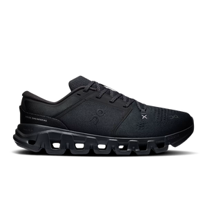A black On running shoe with a chunky, sculpted sole and textured mesh upper, shown in a side profile on a white background.
