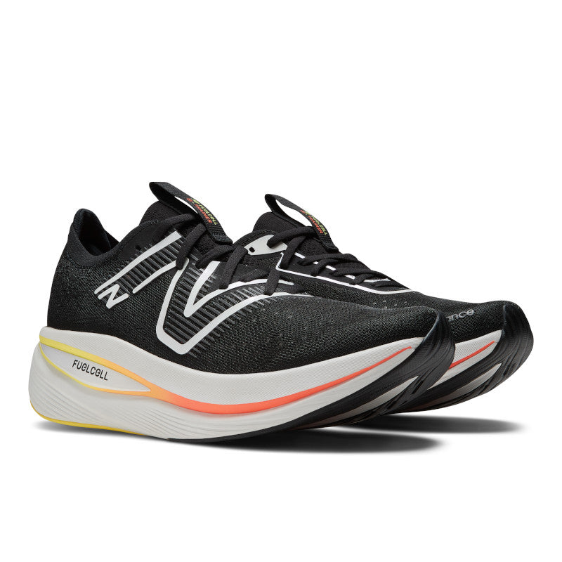 Front angled view of the Men's Fuel Cell SuperComp Trainer by New Balance in Black