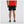 Person wearing black shorts and a red shirt on a white background