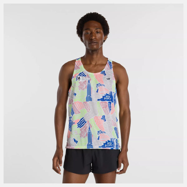 NYC Marathon tank with logos on front