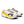 White running shoes with black and yellow accents on a white background