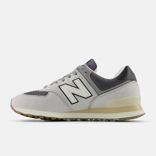 Gray New Balance sneaker on a white background